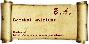 Bocskai Aniziusz névjegykártya